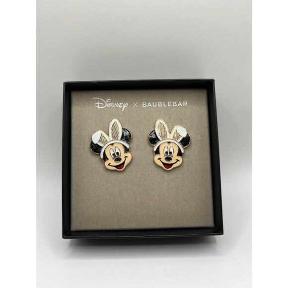 NIB Baublebar X Disney Mickey Mouse Easter bunny earrings - Picture 1 of 5